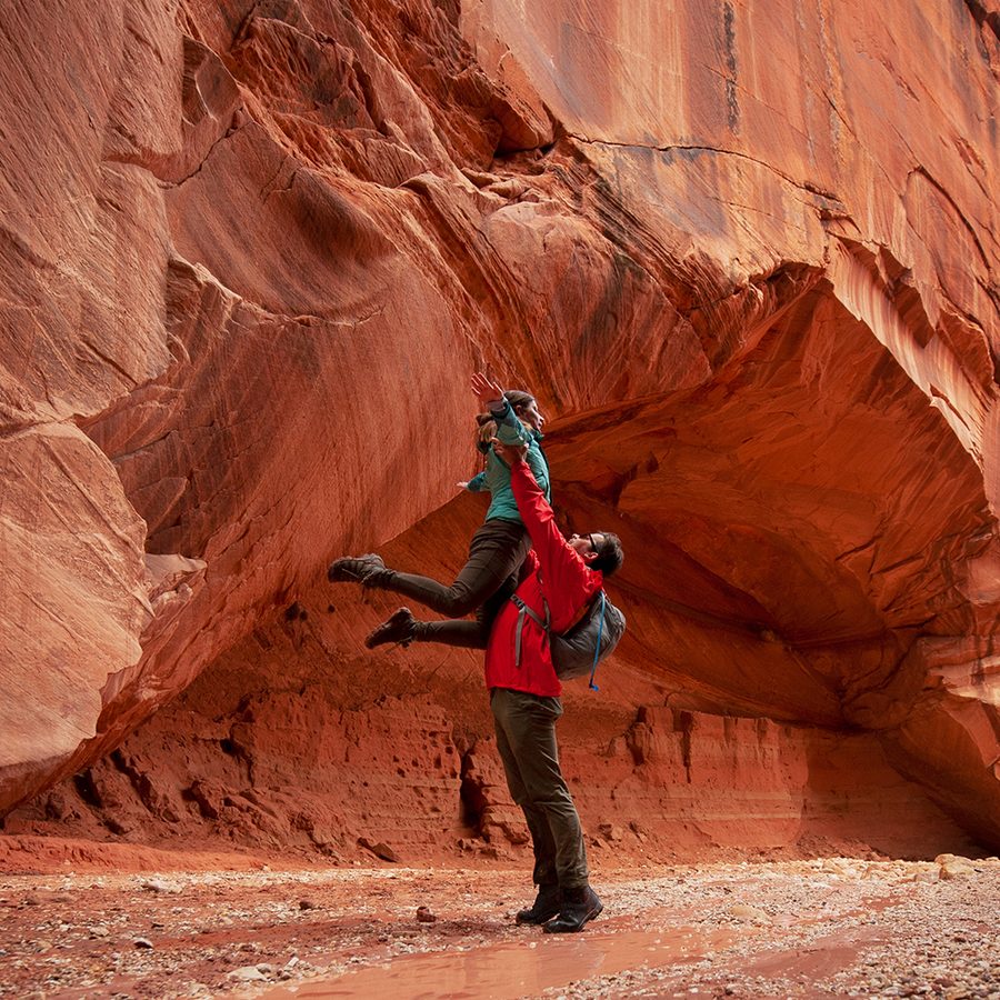 Blake and Ira in a red slot canyon